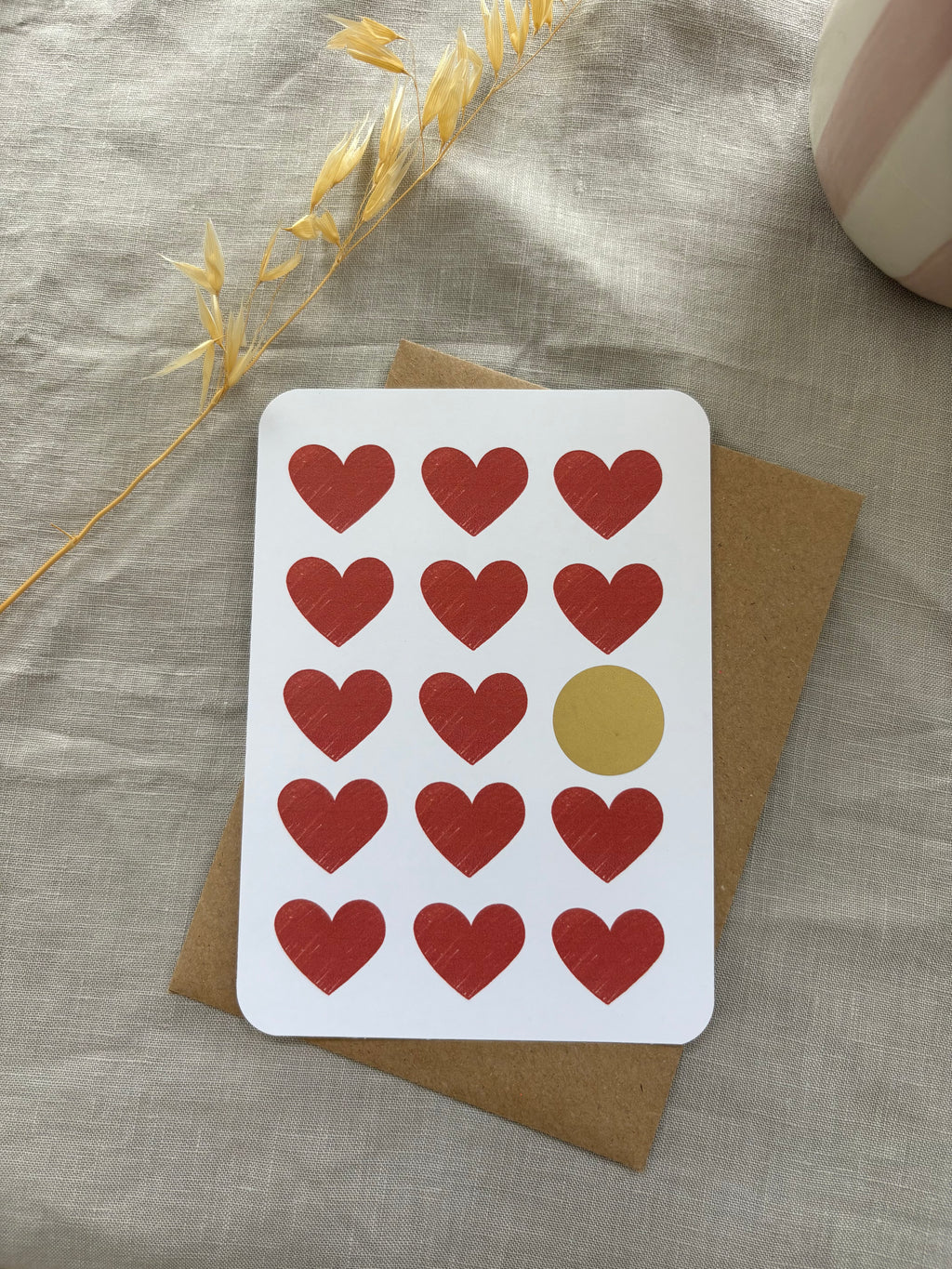 Carte à gratter personnalisable - Les petits coeurs