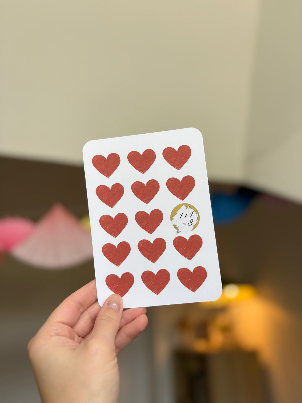 Carte à gratter personnalisable - Les petits coeurs