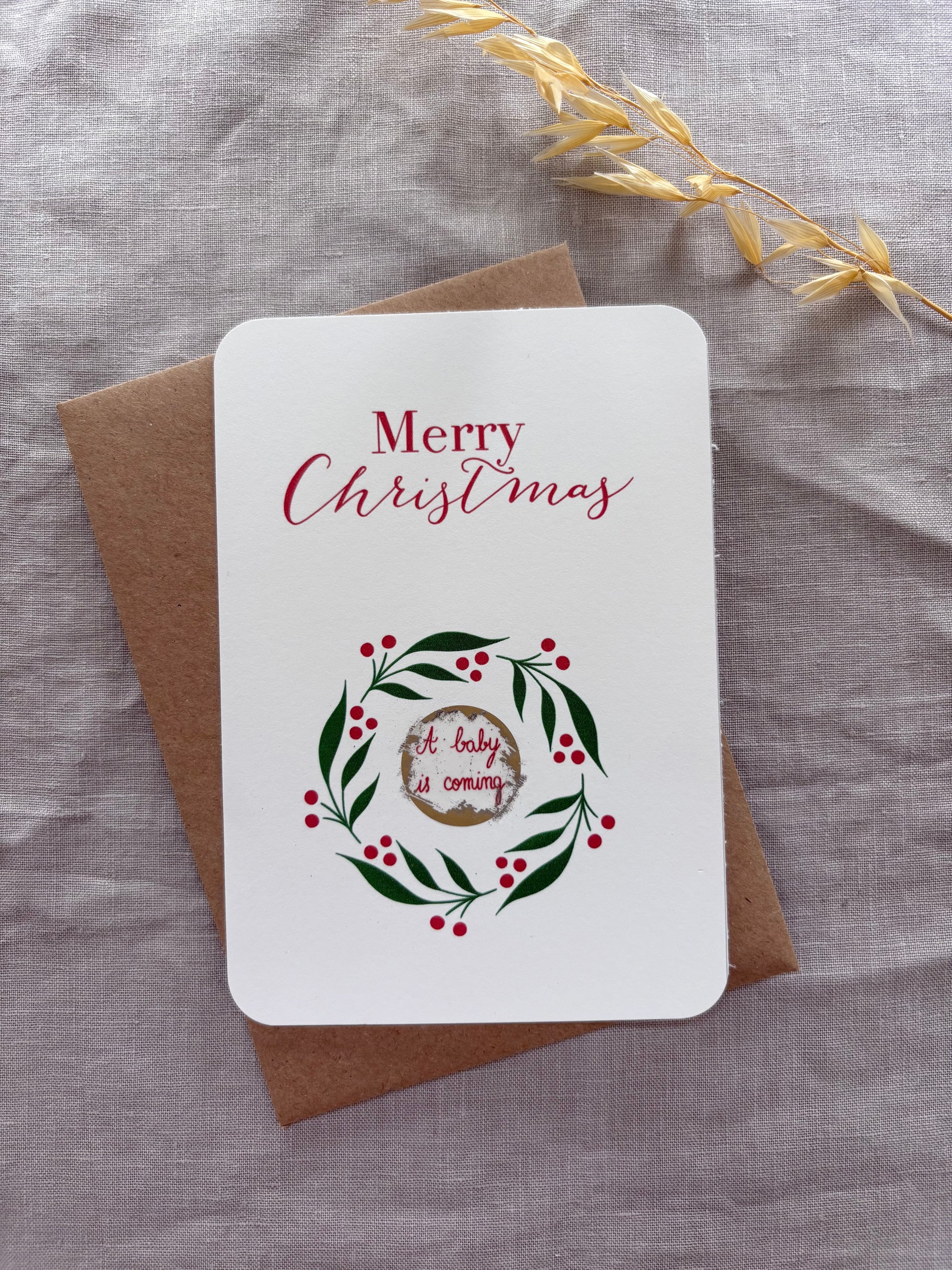 Carte à gratter personnalisable - Merry Christmas