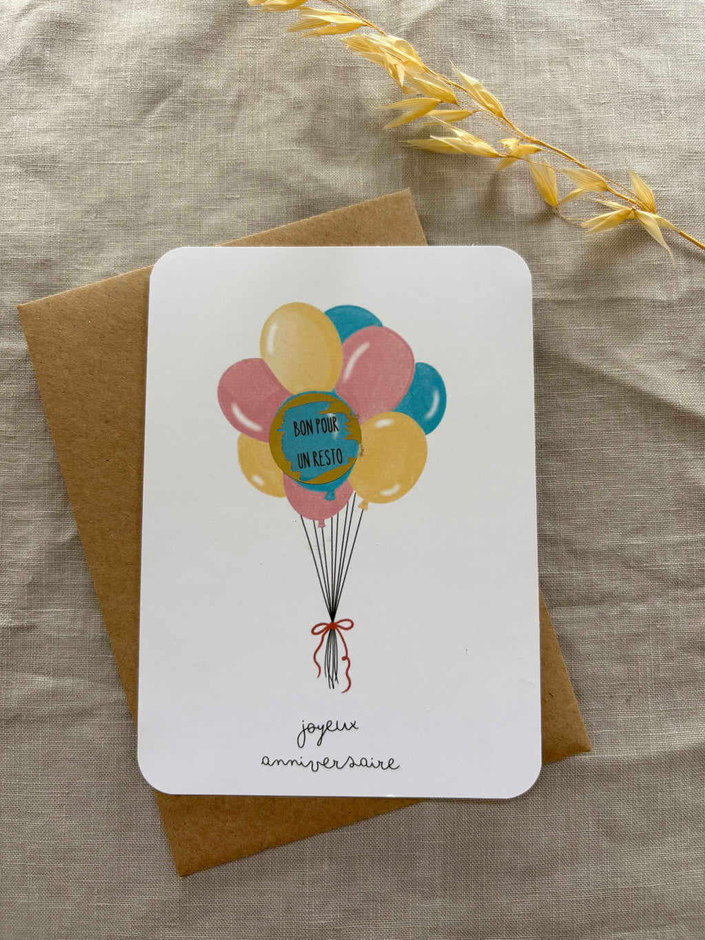 Carte à gratter personnalisable - Joyeux Anniversaire Ballon