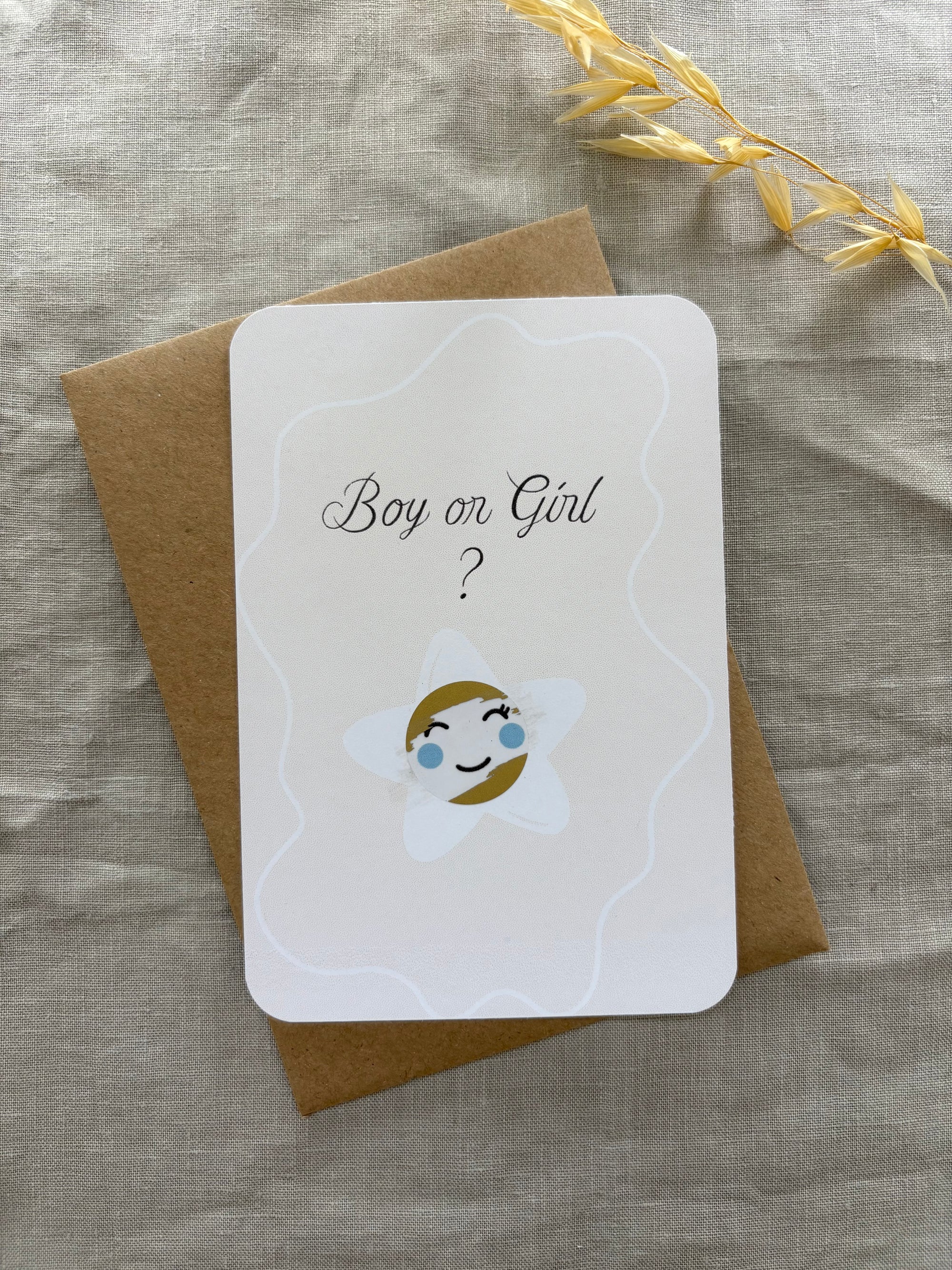 Carte à gratter personnalisable - Gender Reveal Etoile