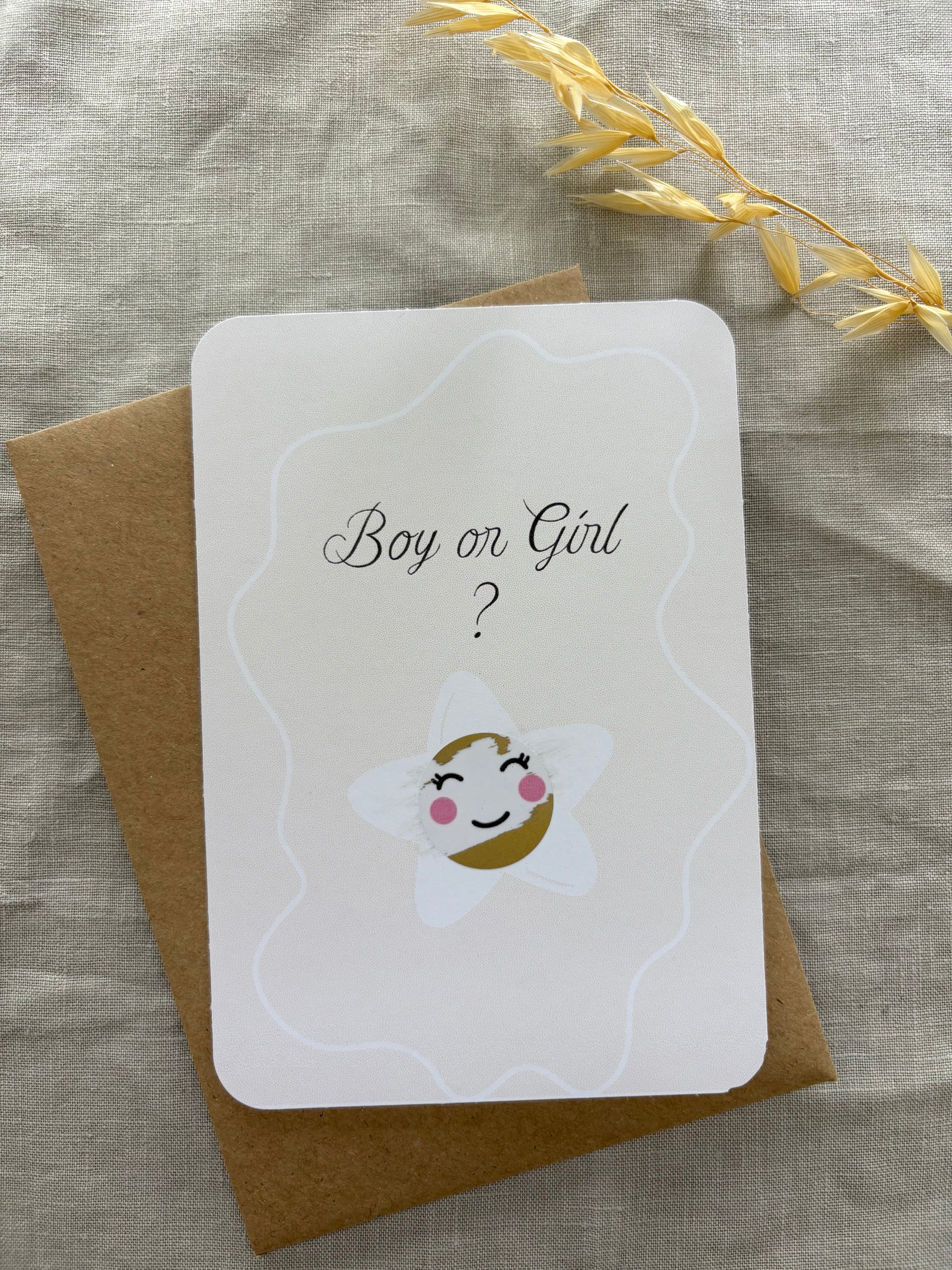 Carte à gratter personnalisable - Gender Reveal Etoile