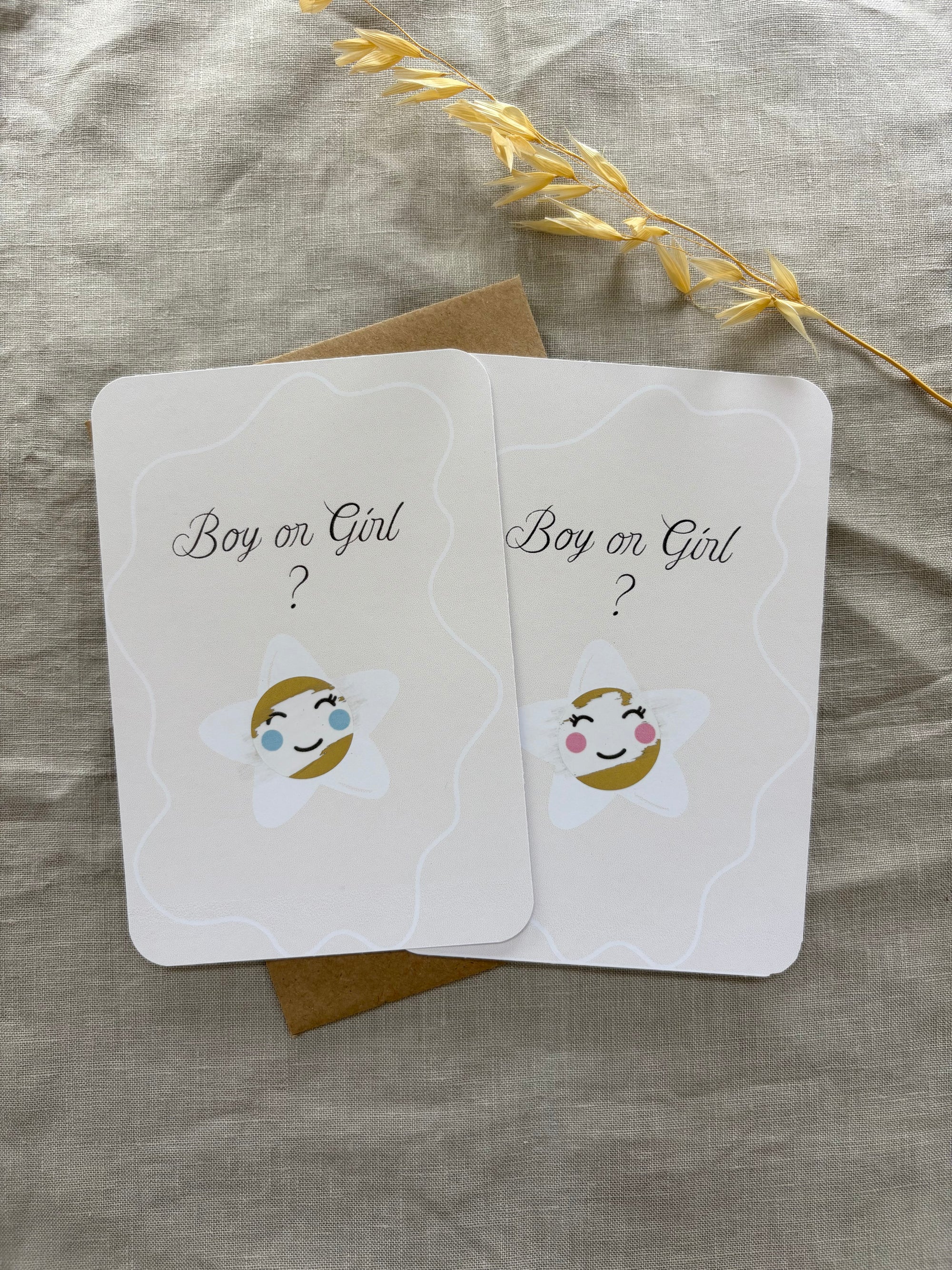 Carte à gratter personnalisable - Gender Reveal Etoile