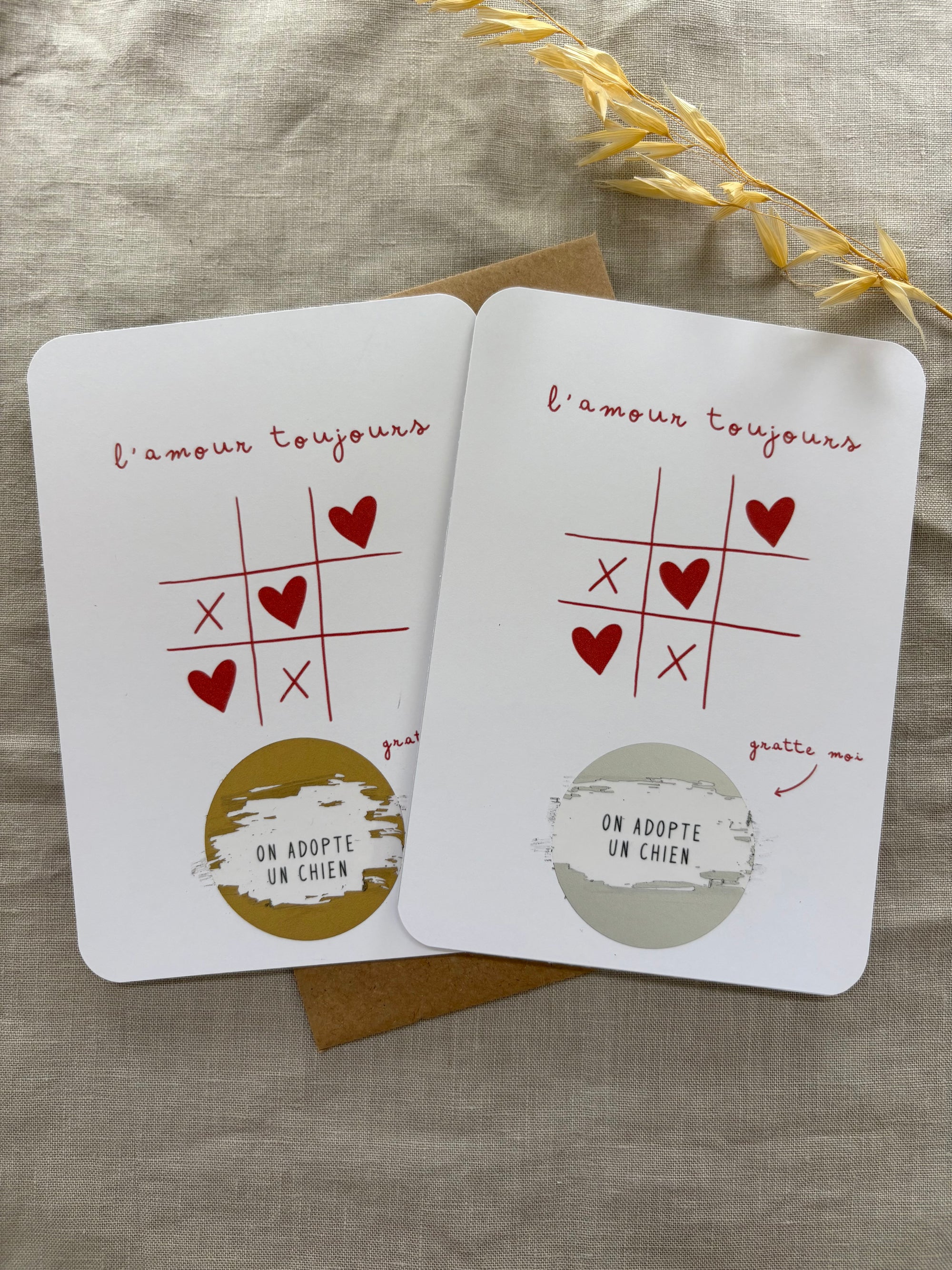 Carte à gratter personnalisable - Morpion