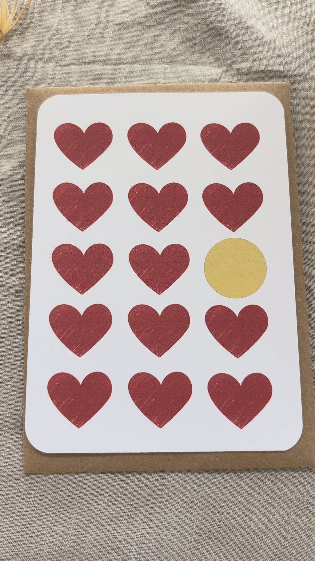 Carte à gratter personnalisable - Les petits coeurs